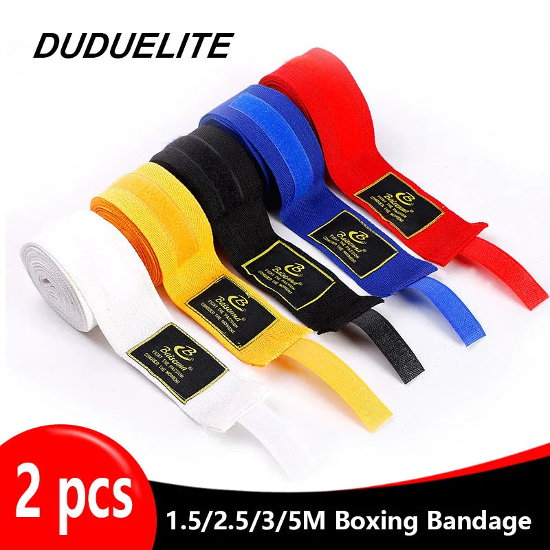 2 Rolls 1.5/2/3/5M Cotton Boxing Bandage Sports Strap Sanda Kick Boxing MMA Hand Gloves Wraps Belt Boxing Sports Wraps Bandage