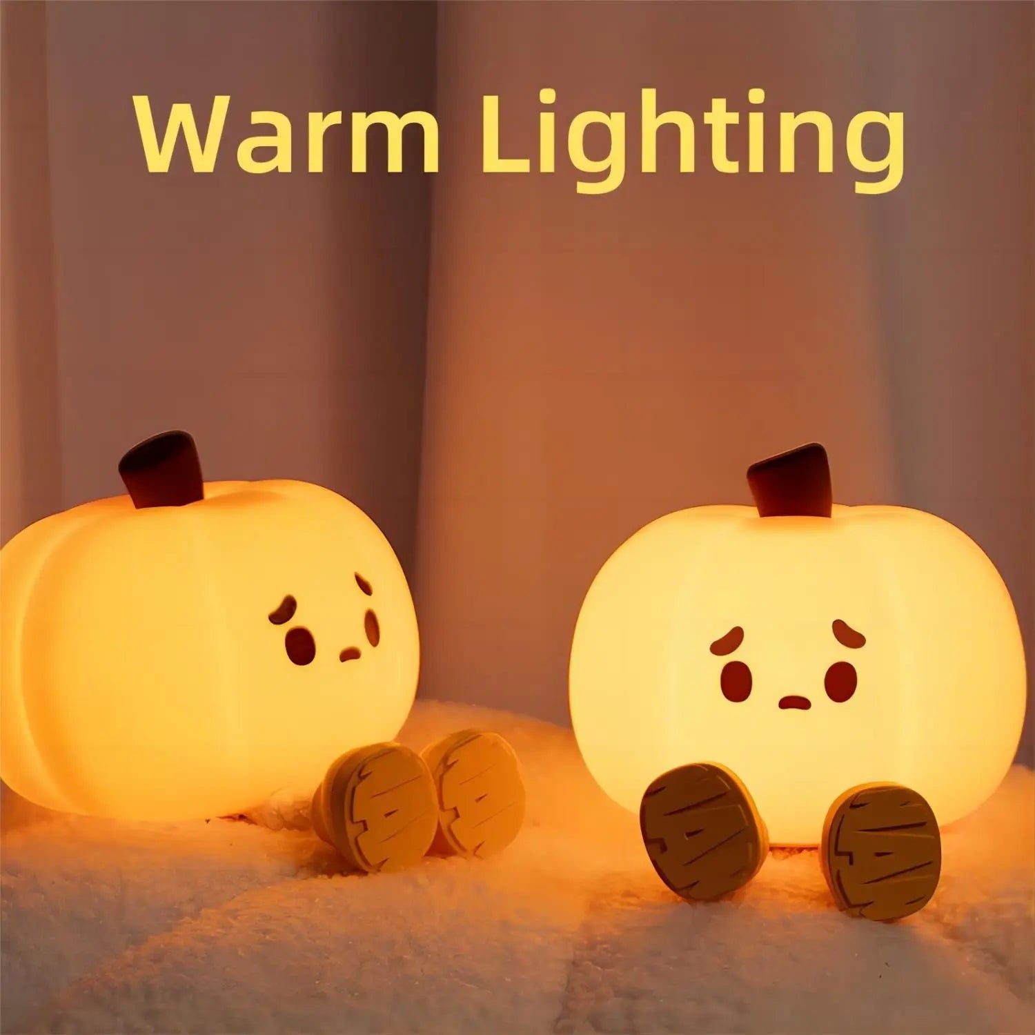 Halloween Pumpkin Night Lights Cute Soft Silicone Safe Lamp Decorations 