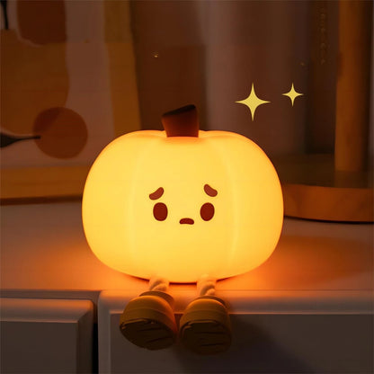 Halloween Pumpkin Night Lights Cute Soft Silicone Safe Lamp Decorations 