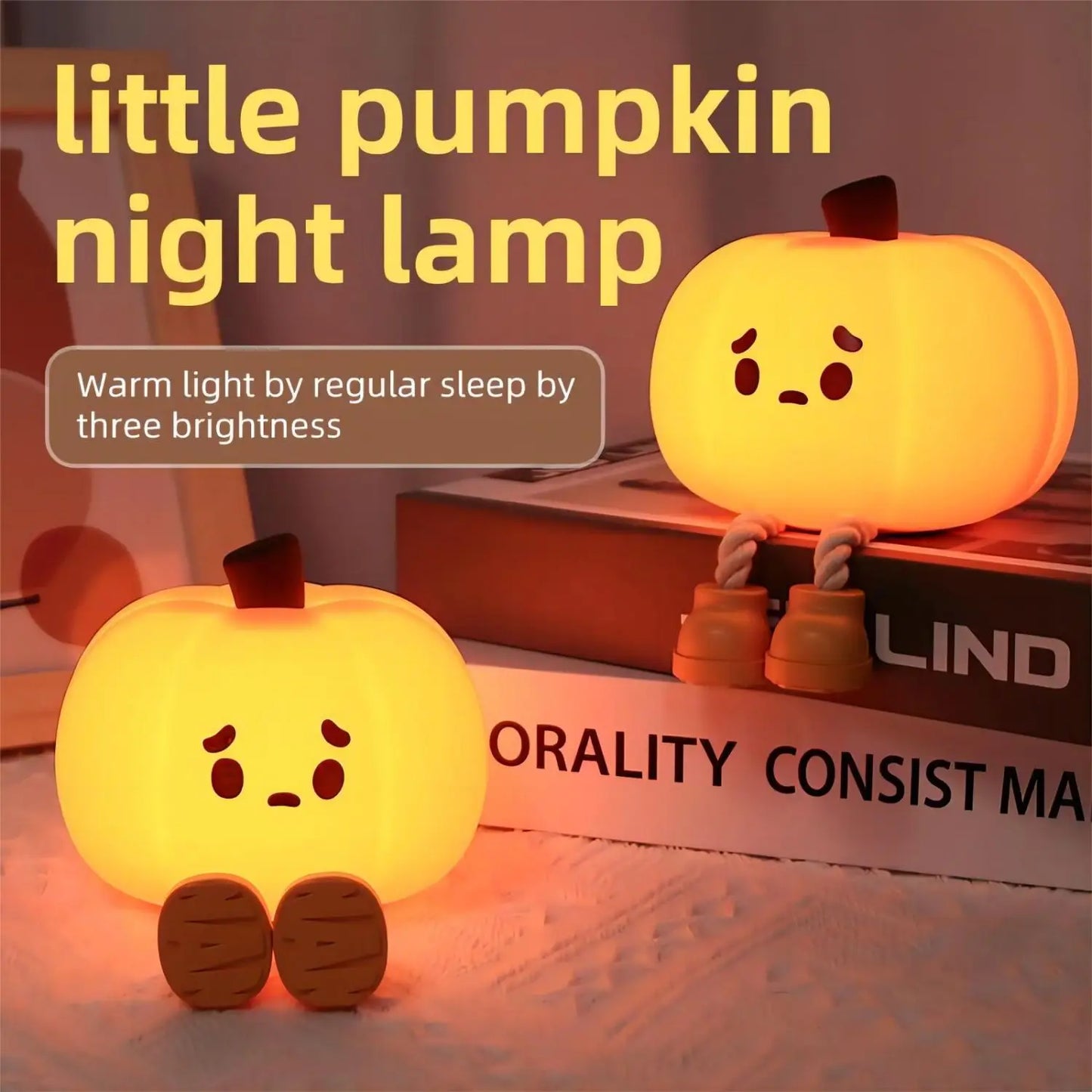 Halloween Pumpkin Night Lights Cute Soft Silicone Safe Lamp Decorations 