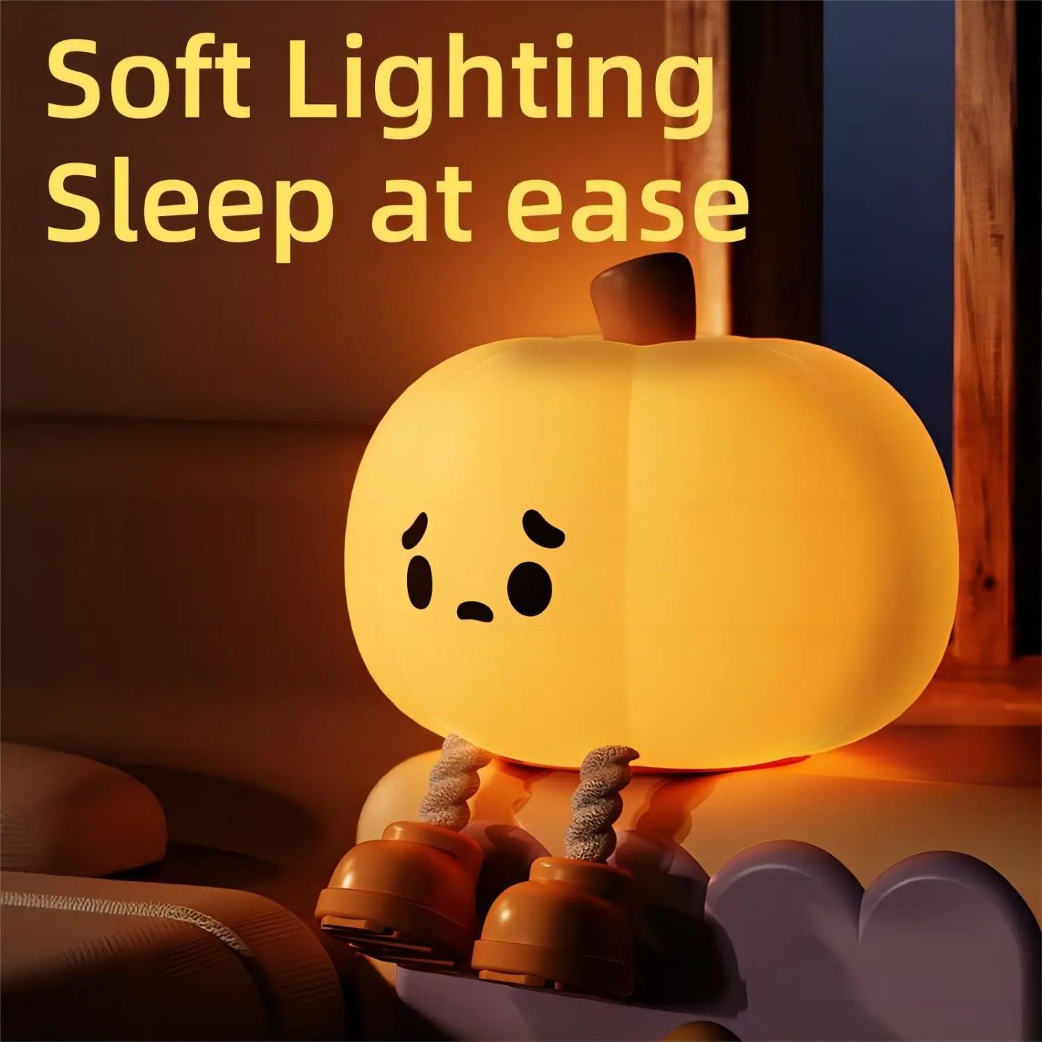 Halloween Pumpkin Night Lights Cute Soft Silicone Safe Lamp Decorations 